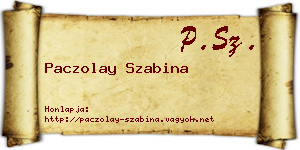 Paczolay Szabina névjegykártya
